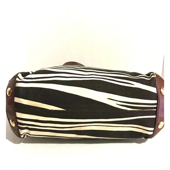 Michael kors beige black canvas shoulder handbag - Picture 6 of 9